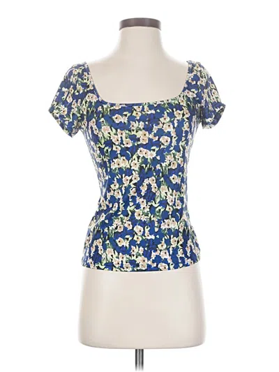 Shein Short Sleeve T-shirt In Blue
