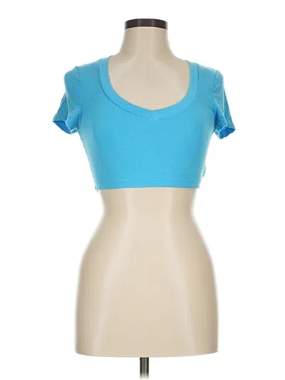 Pre-owned Shein Short Sleeve T-shirt In Blue