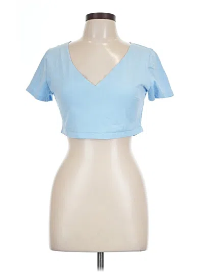 Pre-owned Shein Short Sleeve T-shirt In Blue