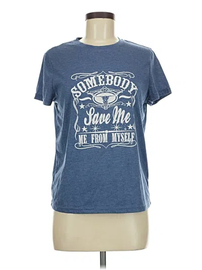 Pre-owned Shein Short Sleeve T-shirt In Blue