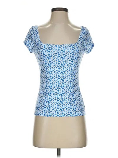 Pre-owned Shein Short Sleeve T-shirt In Blue