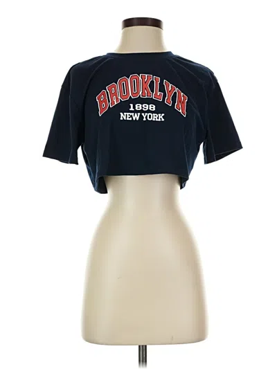 Pre-owned Shein Short Sleeve T-shirt In Blue