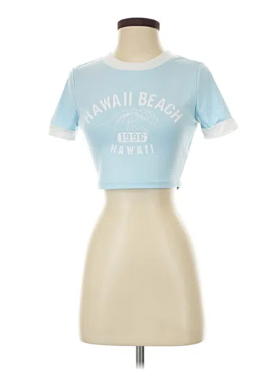 Pre-owned Shein Short Sleeve T-shirt In Blue