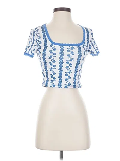Pre-owned Shein Short Sleeve T-shirt In Blue