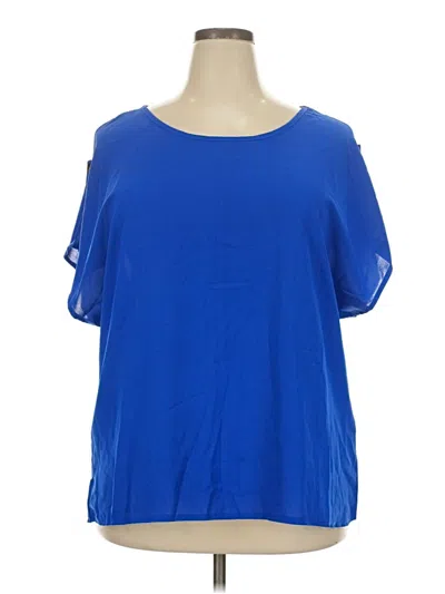 Pre-owned Shein Short Sleeve T-shirt In Blue
