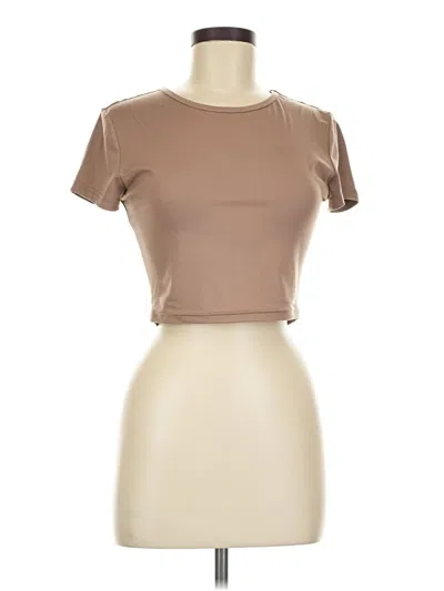 Pre-owned Shein Short Sleeve T-shirt In Brown