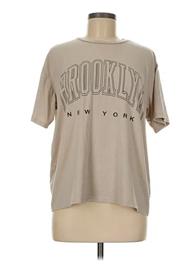Pre-owned Shein Short Sleeve T-shirt In Brown
