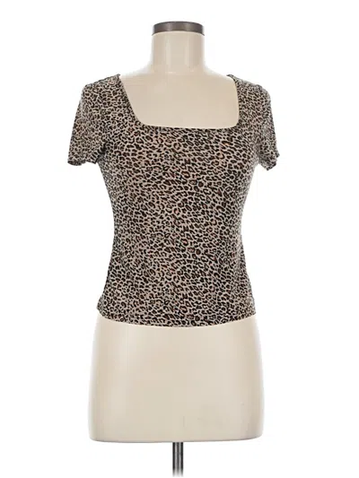 Pre-owned Shein Short Sleeve T-shirt In Brown