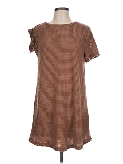Pre-owned Shein Short Sleeve T-shirt In Brown