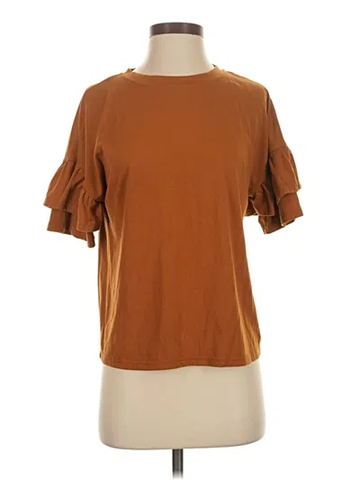 Pre-owned Shein Short Sleeve T-shirt In Brown
