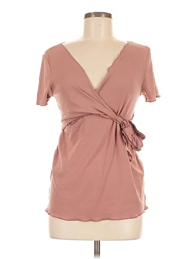 Pre-owned Shein Short Sleeve T-shirt In Brown