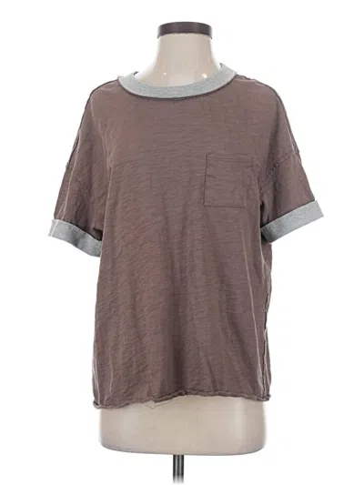 Pre-owned Shein Short Sleeve T-shirt In Brown