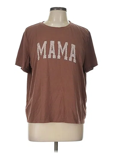 Pre-owned Shein Short Sleeve T-shirt In Brown