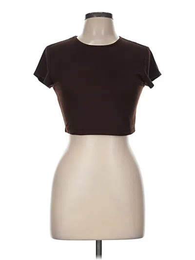Pre-owned Shein Short Sleeve T-shirt In Brown