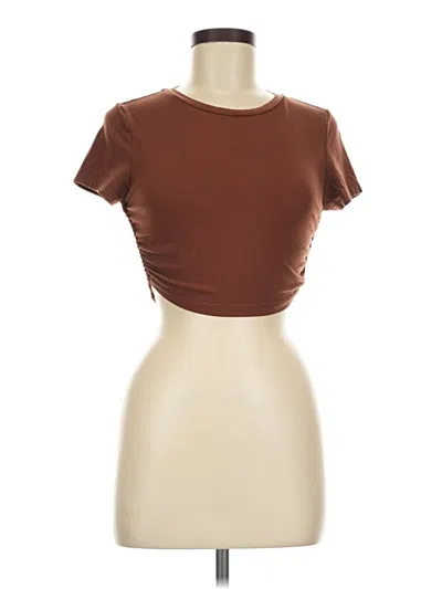 Pre-owned Shein Short Sleeve T-shirt In Brown