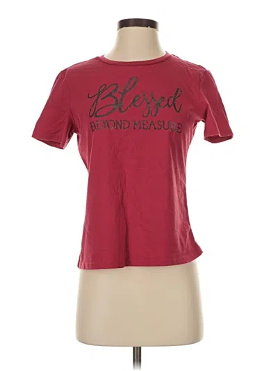 Pre-owned Shein Short Sleeve T-shirt In Burgundy