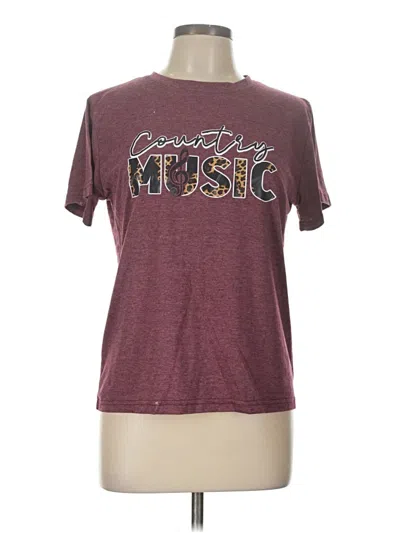 Pre-owned Shein Short Sleeve T-shirt In Burgundy