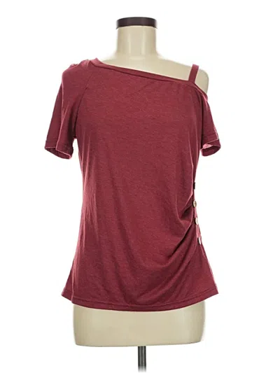 Pre-owned Shein Short Sleeve T-shirt In Burgundy