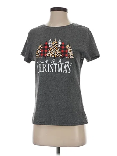 Pre-owned Shein Short Sleeve T-shirt In Gray