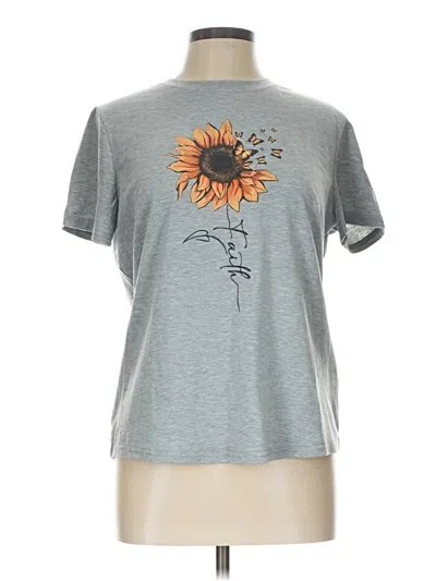 Pre-owned Shein Short Sleeve T-shirt In Gray