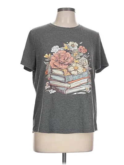 Pre-owned Shein Short Sleeve T-shirt In Gray
