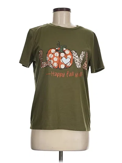 Pre-owned Shein Short Sleeve T-shirt In Green