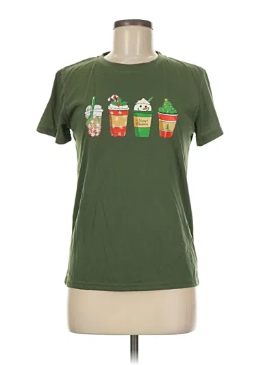 Pre-owned Shein Short Sleeve T-shirt In Green