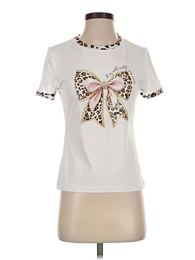 Pre-owned Shein Short Sleeve T-shirt In Ivory