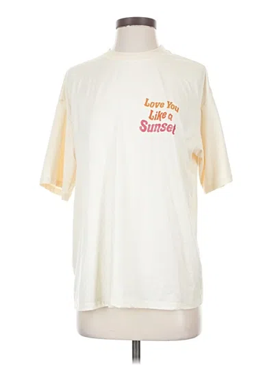 Pre-owned Shein Short Sleeve T-shirt In Ivory
