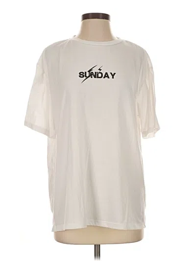 Pre-owned Shein Short Sleeve T-shirt In Ivory