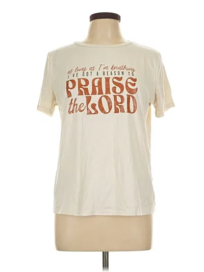 Pre-owned Shein Short Sleeve T-shirt In Ivory