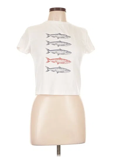 Pre-owned Shein Short Sleeve T-shirt In Ivory
