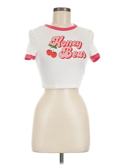 Shein Short Sleeve T-shirt In Ivory