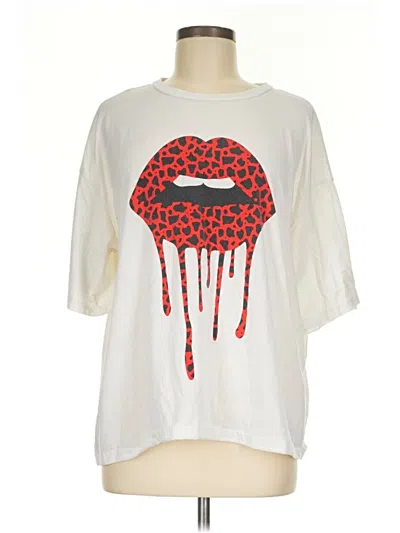 Pre-owned Shein Short Sleeve T-shirt In Ivory