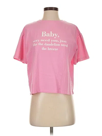 Pre-owned Shein Short Sleeve T-shirt In Pink