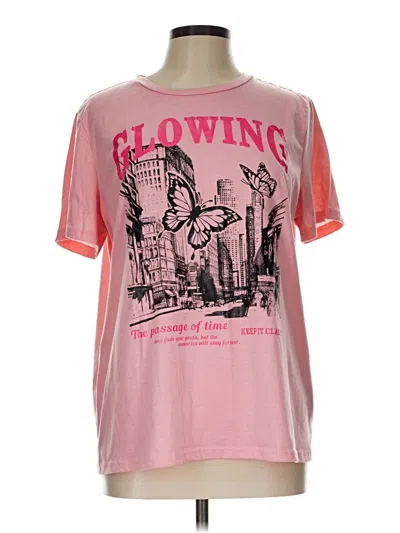 Pre-owned Shein Short Sleeve T-shirt In Pink