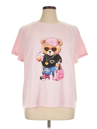 Pre-owned Shein Short Sleeve T-shirt In Pink