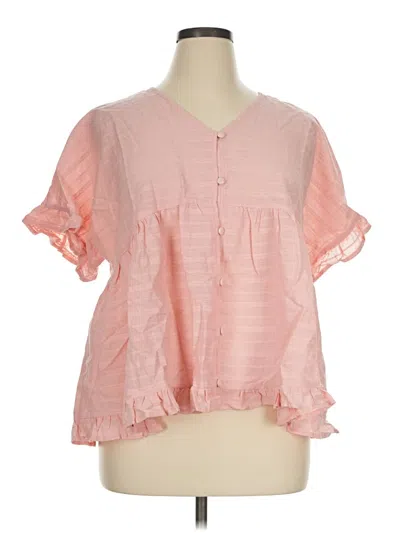 Pre-owned Shein Short Sleeve T-shirt In Pink