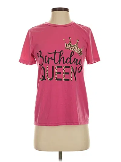 Pre-owned Shein Short Sleeve T-shirt In Pink