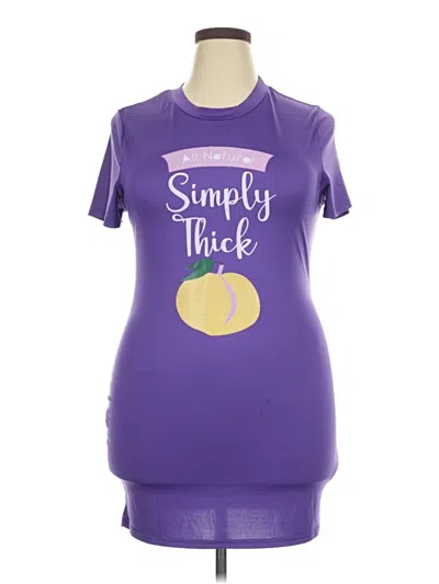 Pre-owned Shein Short Sleeve T-shirt In Purple