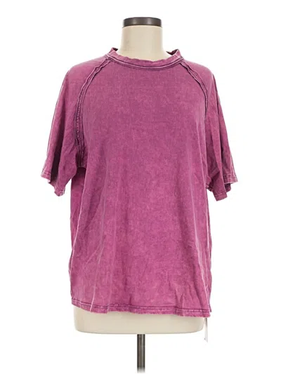 Shein Short Sleeve T-shirt In Purple