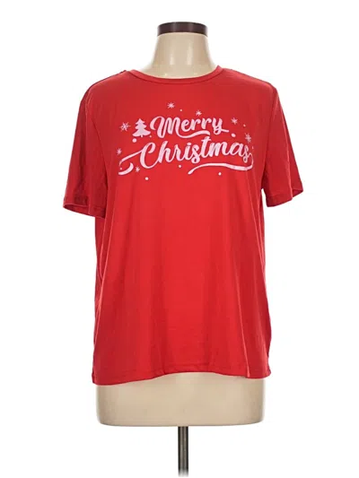Pre-owned Shein Short Sleeve T-shirt In Red