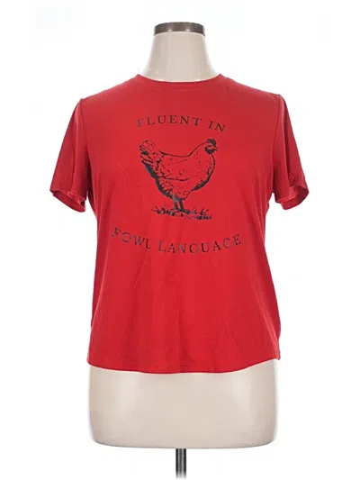 Pre-owned Shein Short Sleeve T-shirt In Red