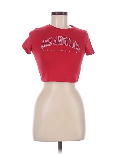 Pre-owned Shein Short Sleeve T-shirt In Red