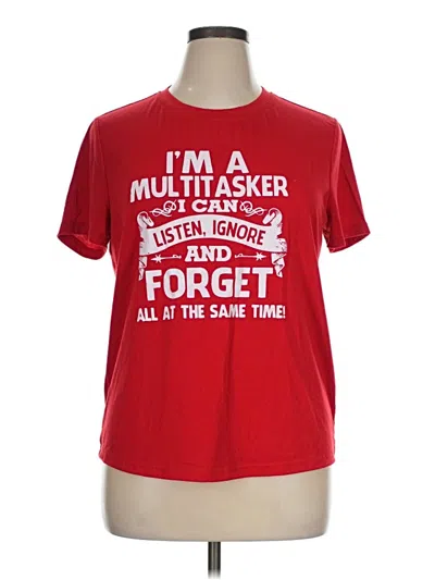 Pre-owned Shein Short Sleeve T-shirt In Red