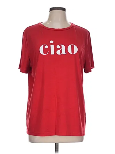 Pre-owned Shein Short Sleeve T-shirt In Red