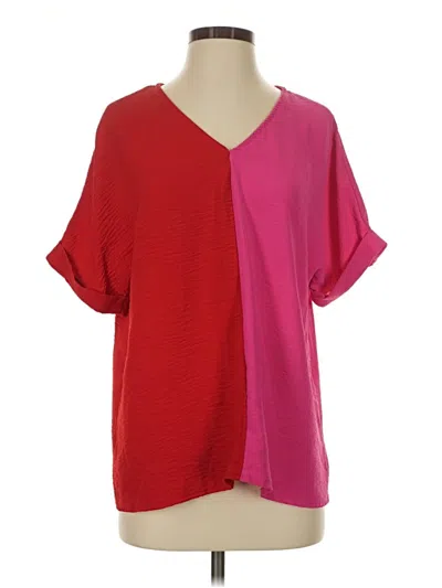 Pre-owned Shein Short Sleeve T-shirt In Red