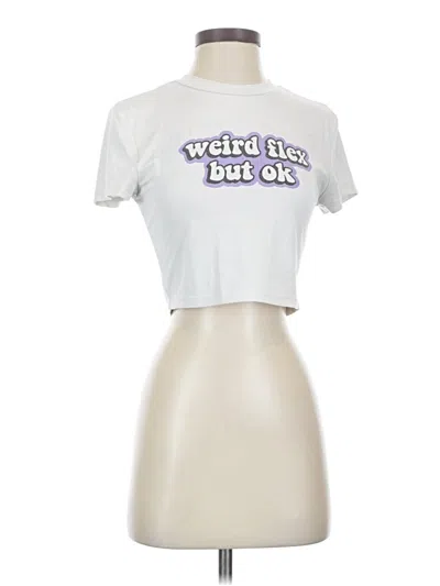 Pre-owned Shein Short Sleeve T-shirt In Silver