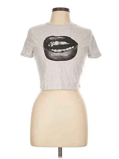 Pre-owned Shein Short Sleeve T-shirt In Silver