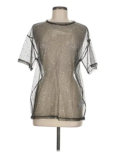 Pre-owned Shein Short Sleeve T-shirt In Silver